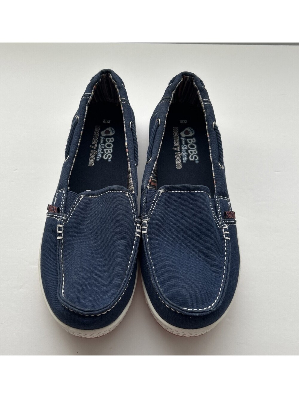 Skechers BOBS Memory Foam Slip in Loafers Womens 10W - Casual - Canvas